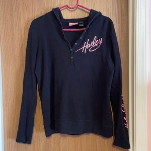 Harley Davidson pink label long sleeve hooded top sz xl